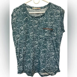 Golf women green and cream marbled cotton muscle tank